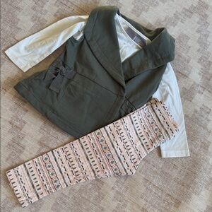 Tahari Girls 3 Piece Shirt, Vest, and Leggings Outfit size 18M NWOT